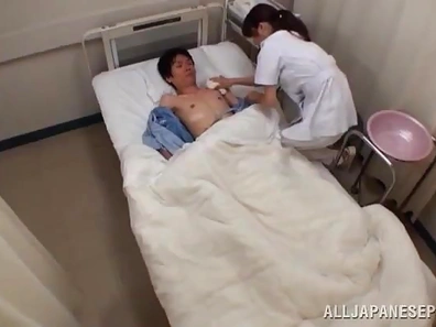 Dirty minded nurse has her own method of treating her patients