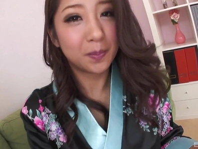 Bosomy Asian having her bushy pussy pleased by her giving man