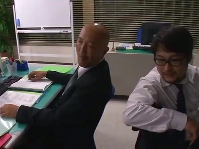 Naughty Asian chick with glasses enjoying an awesome threesome