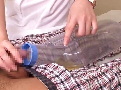 Doting Asian nurse in stockings gets fucked by two studs at work hardcore