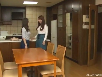 Sexy Japanese girls team up to ride one very lucky dude. HD