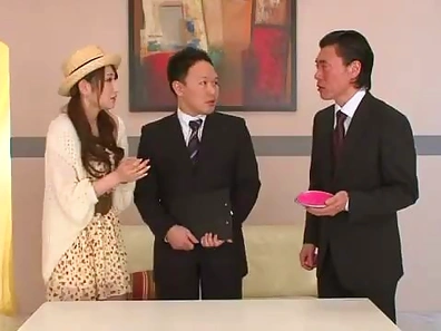 Sultry Japanese Beauty Takes On Twin Cocks & Vibrator Orgasm