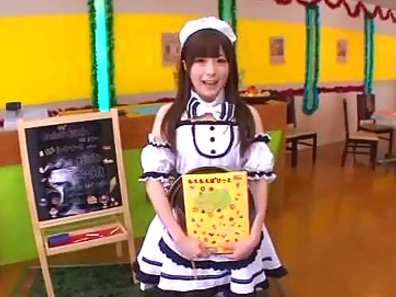 Hot Japanese Maid Gets Her Tight Pussy Fucked Hardly