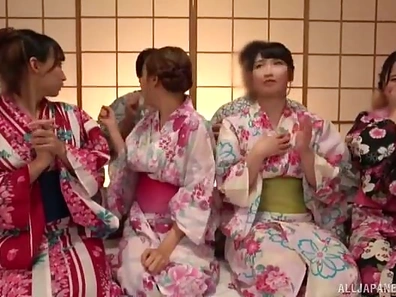 Hot ass Japanese girls drop their panties to ride hard cocks