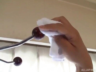 Nerdy babe Fujishita Rika gets down and dirty to please a cock