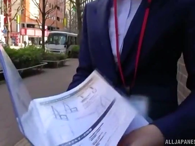 Beautiful amateur Komori Anna drops on her knees to give head