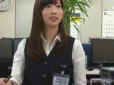 Fucking her hard at her work while her coworkers are watching