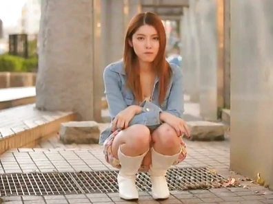 Stunning Asian babe with a hairy pussy playing with her boyfriend's cock