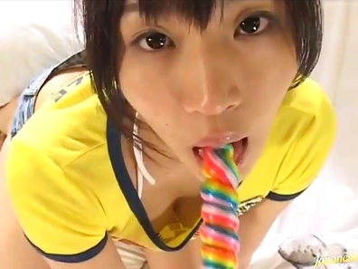 Naked Yuri Haruki Seductively Licks Her Sweet Lollipop