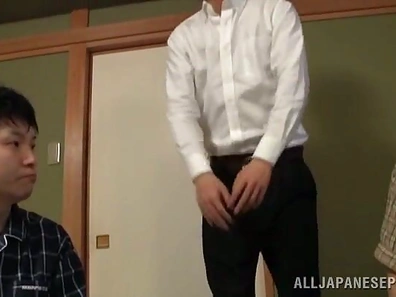 Japanese Chick Mio Takes Big Cock Between Natural Boobs, Riding Hard