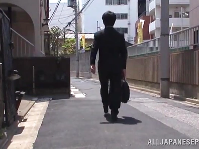 Pretty Japanese Girl in Stockings Gets Fucked by Two Guys Sensuously