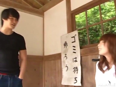 Foxy model from Japan enjoys getting fucked good in outdoors