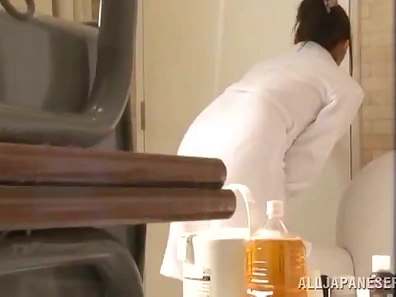 Bosomy Japanese Cutie Rion Nishikawa Gives Hardcore Blowjob Action