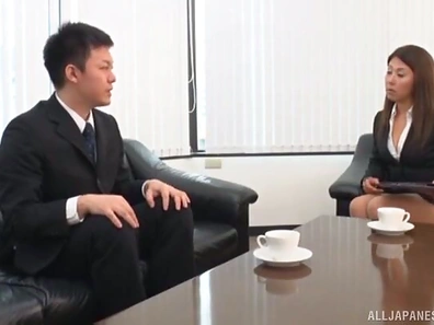 Hot Busty Japanese Chick Loves Riding Big Cock On Couch