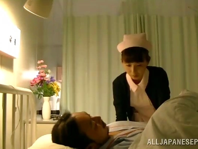 Naughty voyeur loves watching nasty nurse playing dirty with a cock