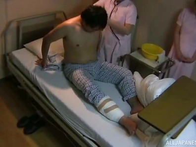 Sultry Japanese Nurse Gives Blowjob & Enjoys Steamy 69 On Bed