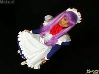 Sexy Japanese Babe in Cosplay Gives Head Twice Before Facial Glory