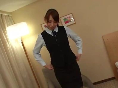 Office cutie Yuri Sakano gets three dicks to jump on