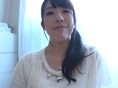 Sensual Japanese Brunette Legs Spread Wide for Toy Pleasure