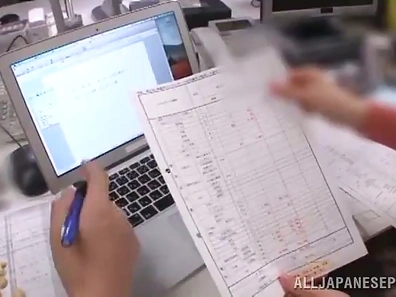 Chika Kitano Blows Big Dick Before Getting Fucked Hard From Behind In Office