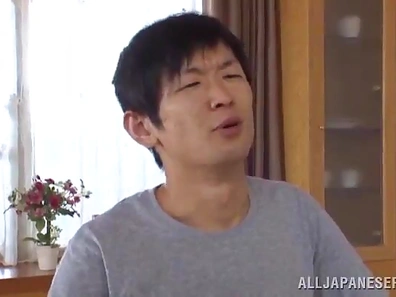 Seductive Japanese Woman Licks Balls in Kimono Before Rear Entry Sex