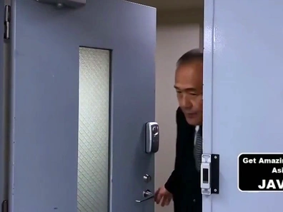 Horny Japanese MILF in Stockings Tempts Boss Until He's Rock Hard