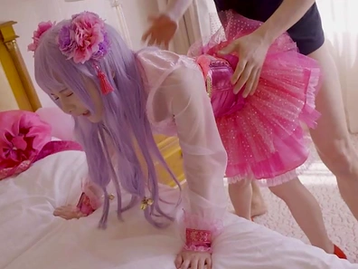 Cute Asian Schoolgirl Cosplay First Sex - Petite Teen DP Threesome Delight