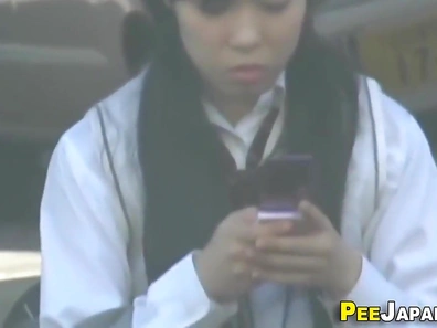 Naughty Asian Babes Peeing & Squirt Orgasms Outdoors in Public Spot