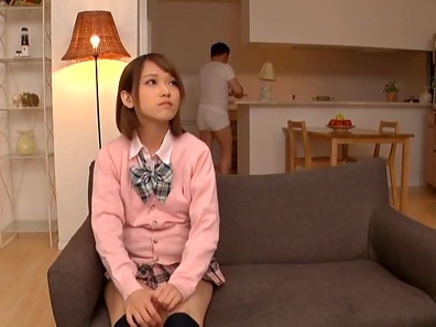 Amateur schoolgirl fucked hard in Japanese home show