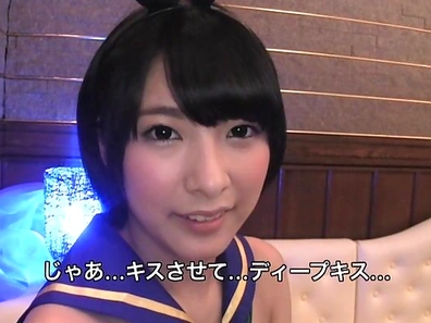 Abeno Miku is giving wild handjob and lusty fellatio