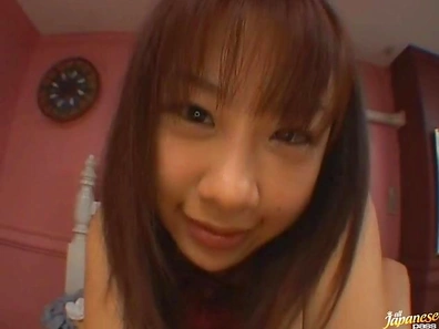 Japanese teen eager to learn about cock sucking in POV feature