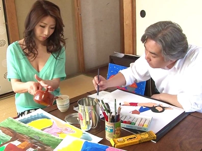 Sweet mature lady Ayumi Shinoda has hot sex with old guy