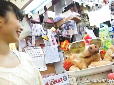 Japanese AV model in her sexy black stockings