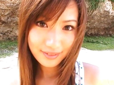Rio Fujisaki Lovely Asian teen is fucked on the beach