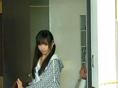 Teen girl in school swimsuit gets drilled Sayaka Kazuki