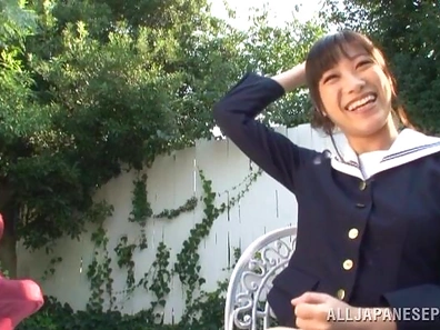 Young Miku Sunohara enjoys her new pussy toy