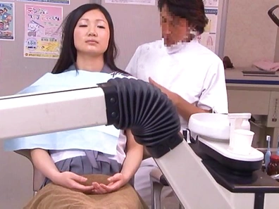 Curious Japanese AV Model gets fucked in dental office