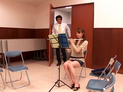 Hot Japanese MIlf is playing with cock