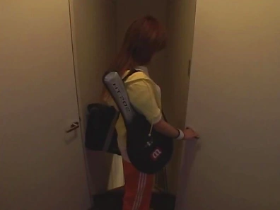 Hot busty Japanese mature lady rubs her itching pussy hard