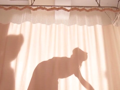 Busty Japanese nurse deepthroats a horny guy getting cum on tits