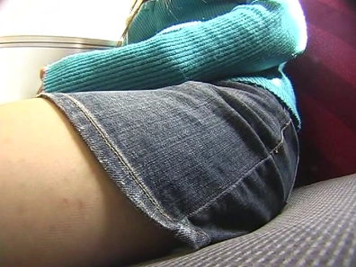 Sexy Asian housewife gets finger fucked on a bus