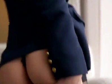 Lovely Asian stewardess takes a fat cock in her mouth