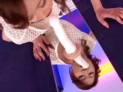 Tight Pussy MILF Rides A Dildo On A Mirror.