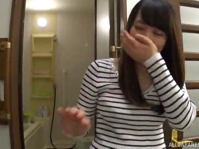 Bathroom sex session with stunning Japanese chick Misaki Kanna