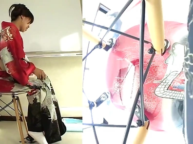 Subtitled Japanese kimono pee desperation failure in HD